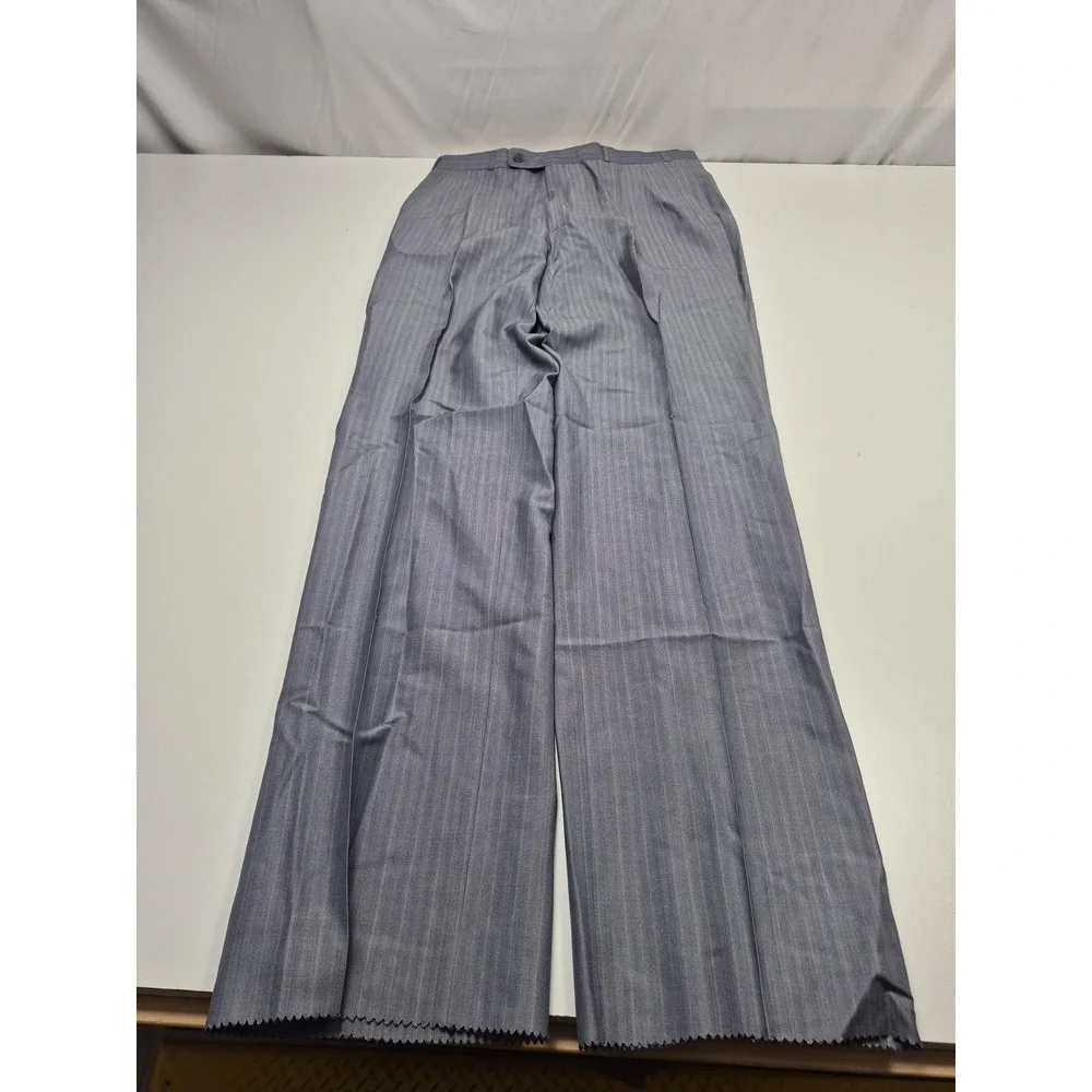 VTG Scabal Suit Mens 42R Gray Stripe Wool 2 Piece 36x36 Western Germany NWT